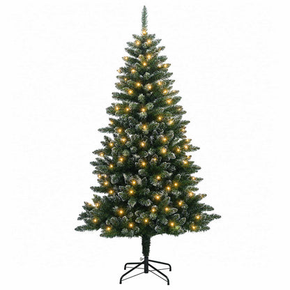 vidaXL Artificial Hinged Christmas Tree 210 cm 300 LEDs Warm White