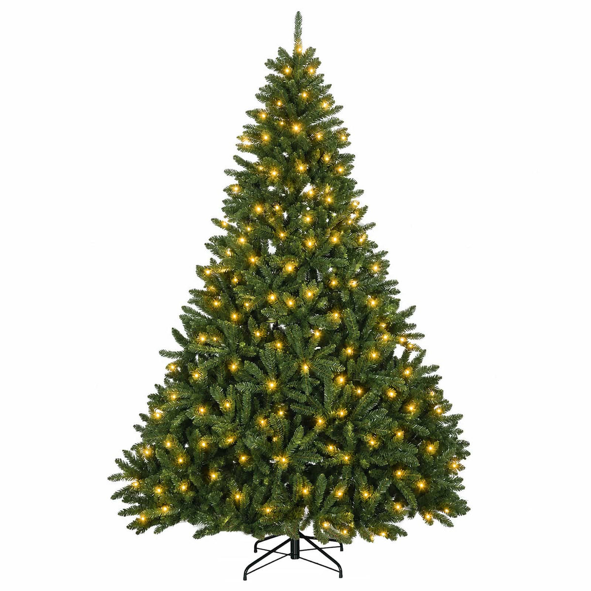 vidaXL Artificial Hinged Christmas Tree 210 cm 300 LEDs Warm White