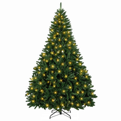 vidaXL Artificial Hinged Christmas Tree 180 cm 300 LEDs Warm White