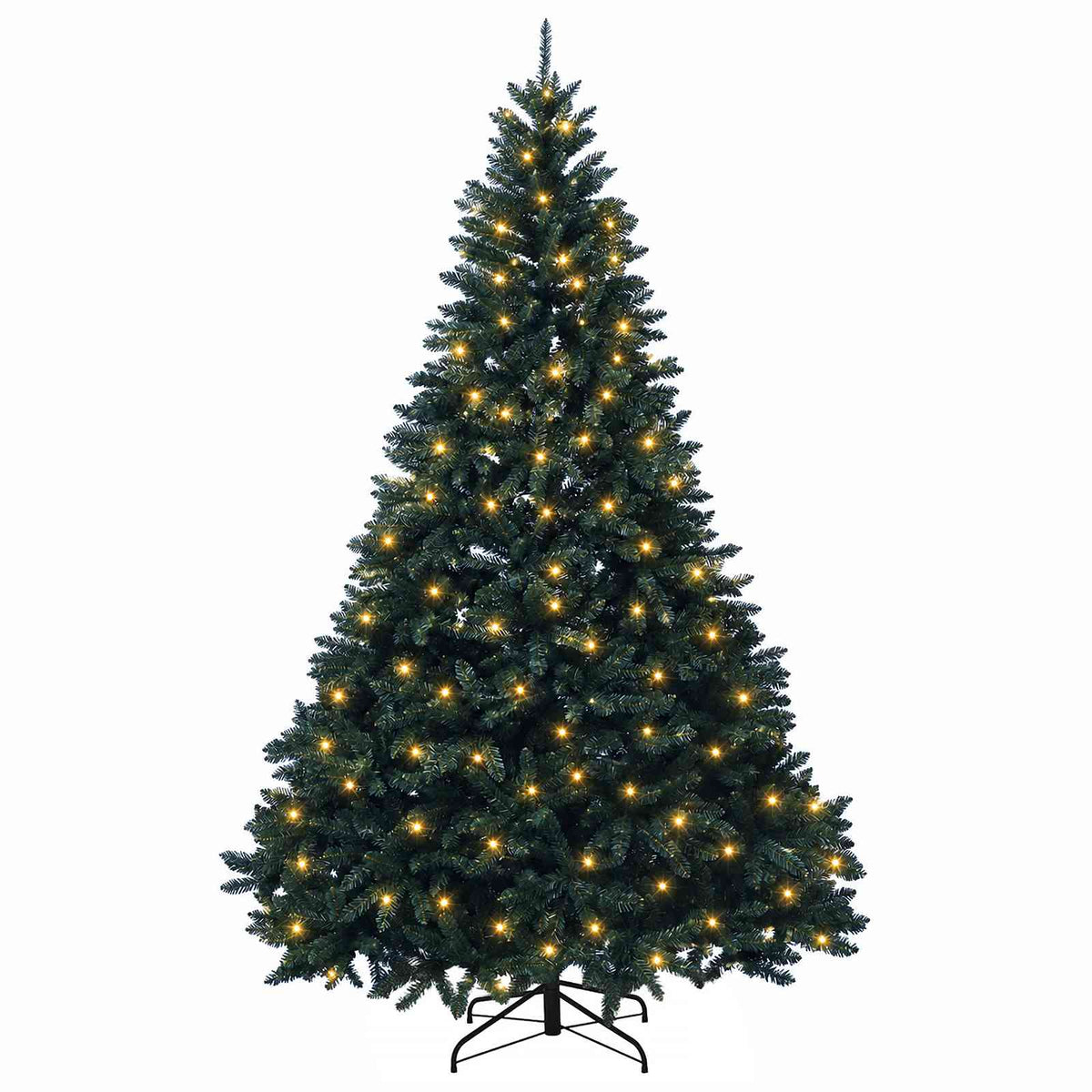 vidaXL Artificial Hinged Christmas Tree 180 cm 300 LEDs Warm White