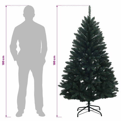 vidaXL Artificial Hinged Christmas Tree 180 cm 300 LEDs Warm White