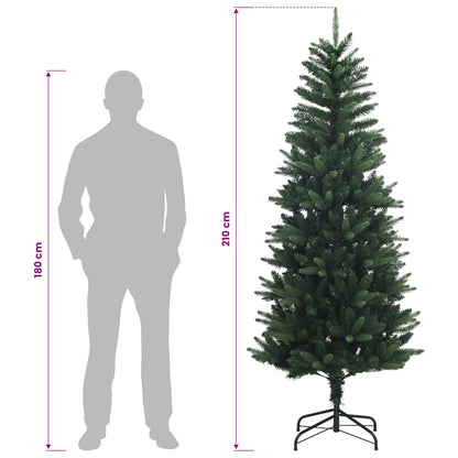 vidaXL Artificial Hinged Christmas Tree 210 cm 300 LEDs Warm White