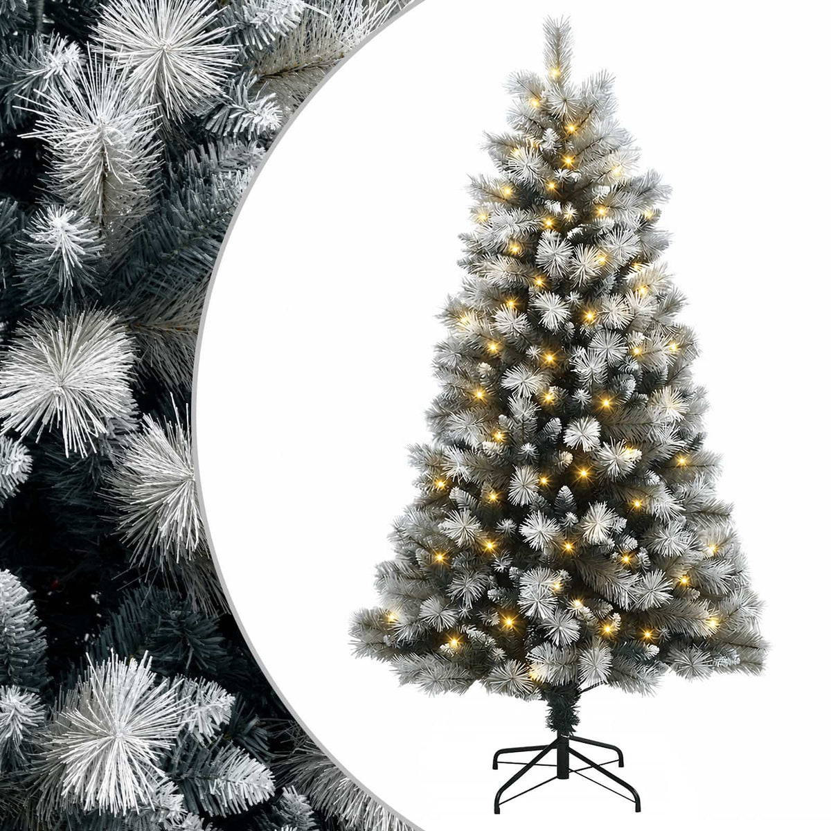 vidaXL Artificial Hinged Christmas Tree 180 cm 300 LEDs Warm White