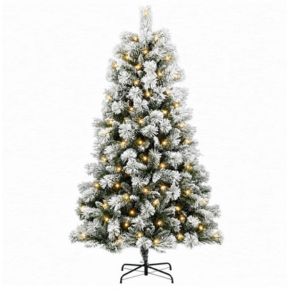vidaXL Artificial Hinged Christmas Tree 240 cm 300 LEDs Warm White