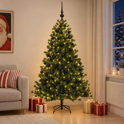 vidaXL Artificial Christmas Tree with Bauble 180 cm 300 LEDs