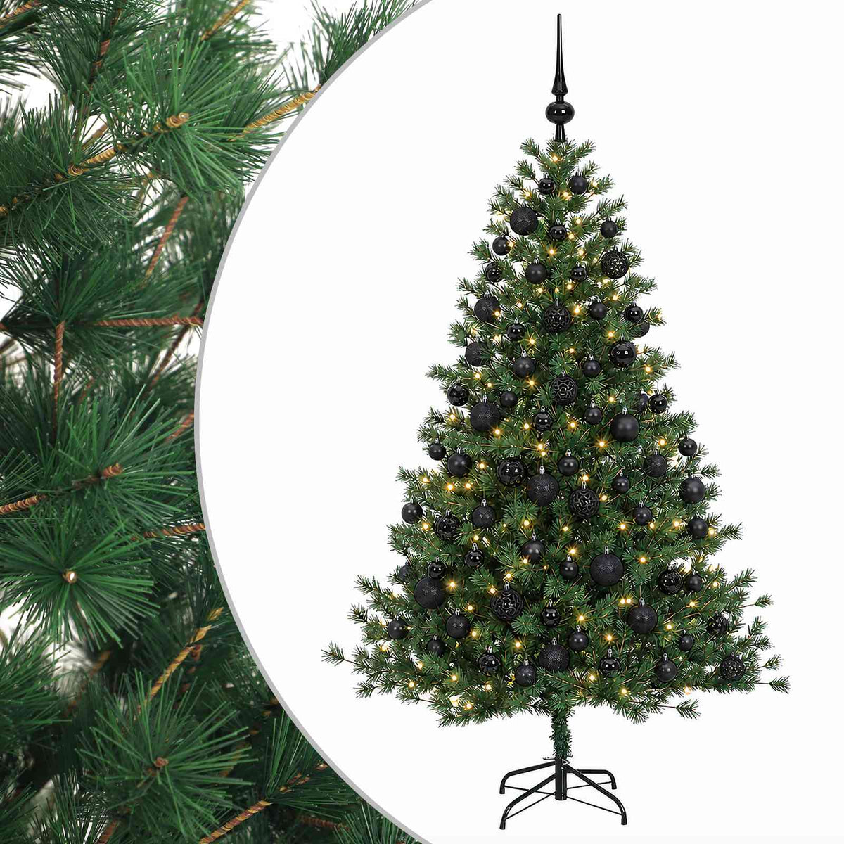 vidaXL Artificial Christmas Tree with Bauble 180 cm 300 LEDs