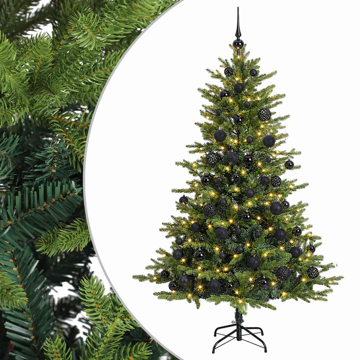 vidaXL Artificial Christmas Tree with Bauble 210 cm 300 LEDs