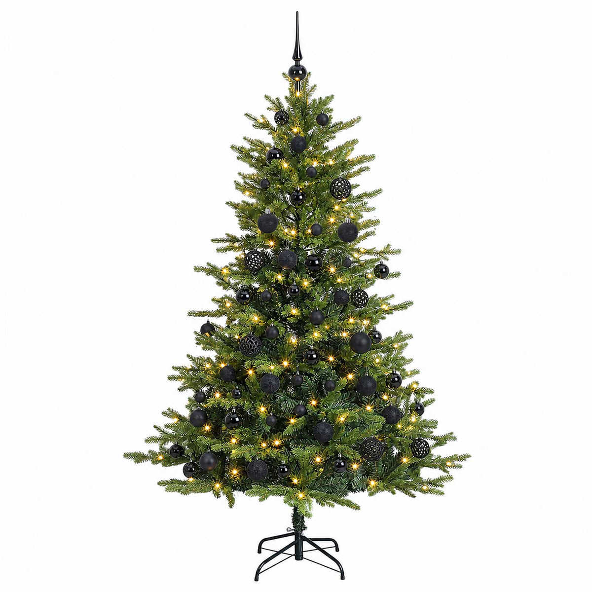 vidaXL Artificial Christmas Tree with Bauble 210 cm 300 LEDs