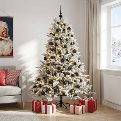 vidaXL Artificial Christmas Tree with Bauble 210 cm 300 LEDs