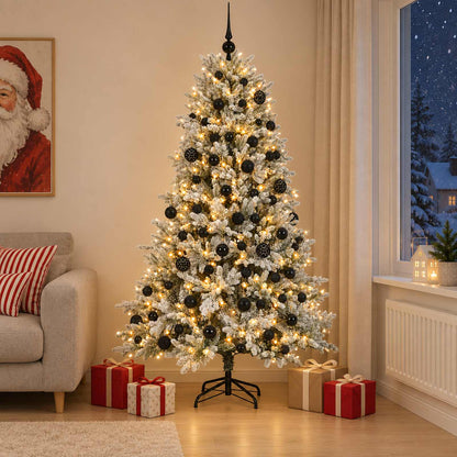 vidaXL Artificial Christmas Tree with Bauble 210 cm 300 LEDs