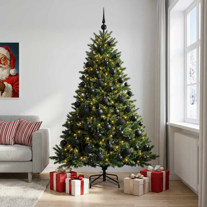 vidaXL Artificial Christmas Tree with Bauble 240 cm 300 LEDs