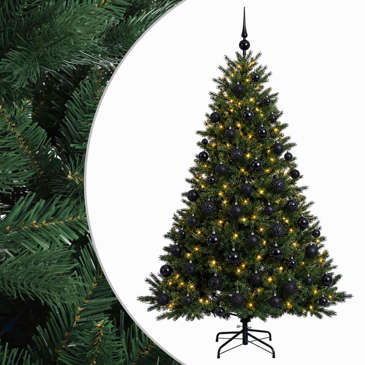 vidaXL Artificial Christmas Tree with Bauble 180 cm 300 LEDs