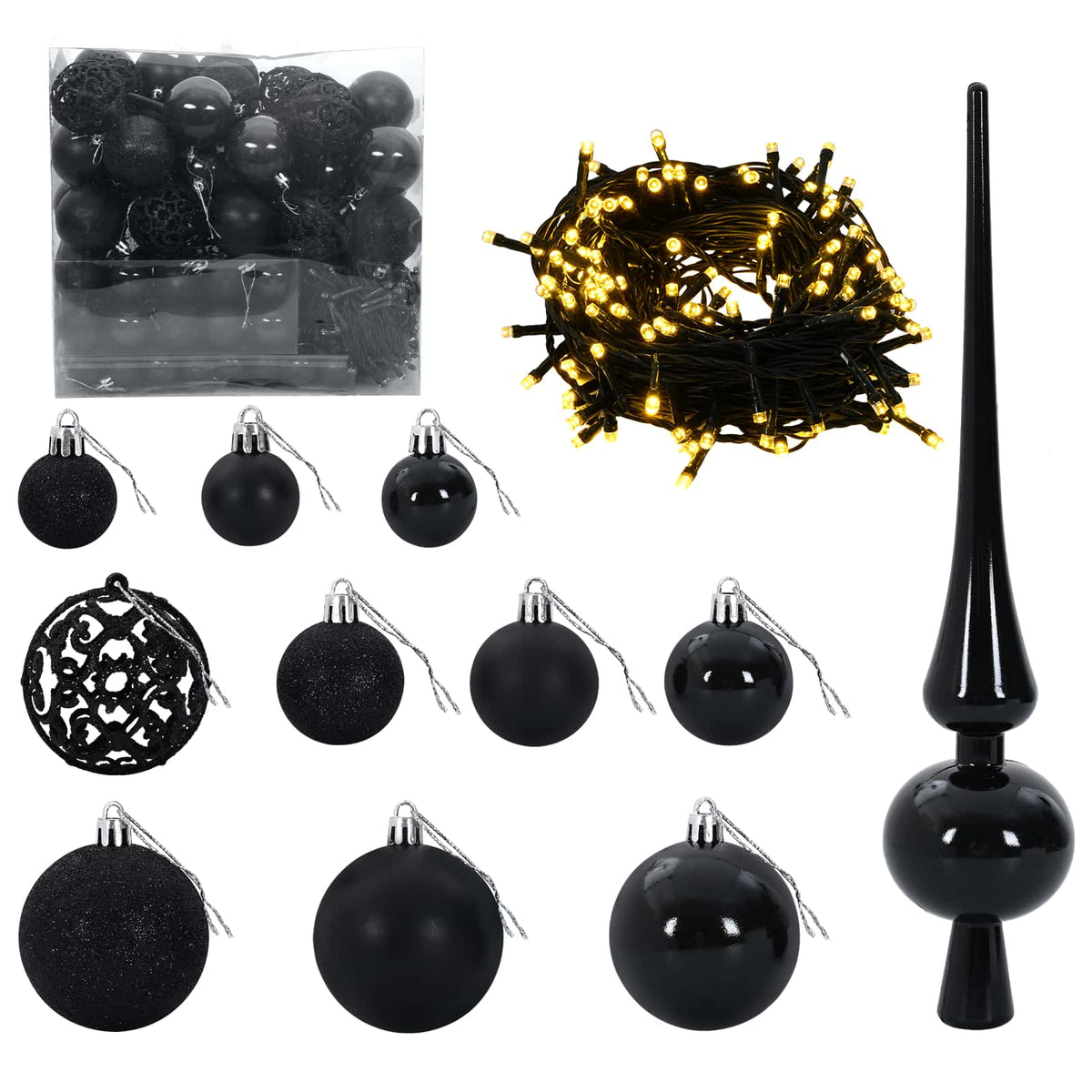 vidaXL Artificial Christmas Tree with Bauble 180 cm 300 LEDs