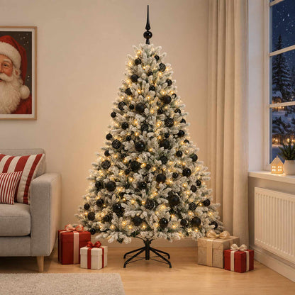vidaXL Artificial Christmas Tree with Bauble 210 cm 300 LEDs