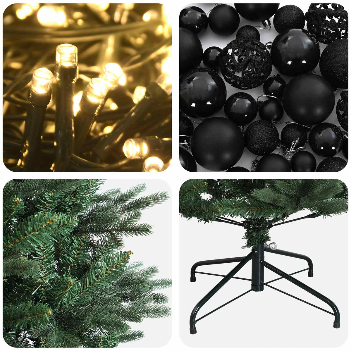 vidaXL Artificial Christmas Tree with Bauble 240 cm 300 LEDs