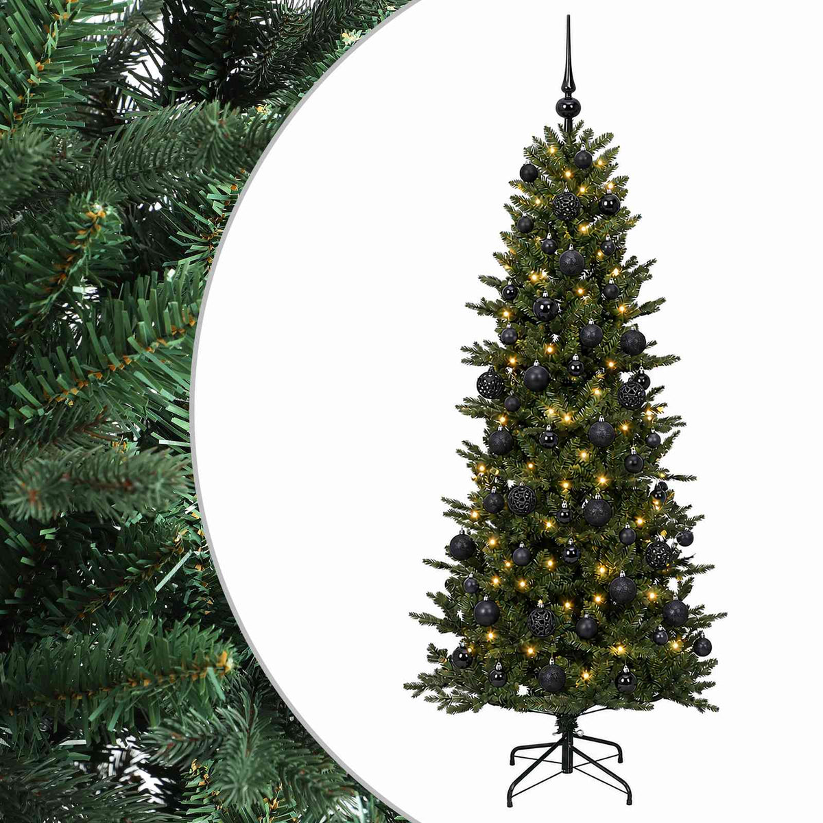 vidaXL Artificial Christmas Tree with Bauble 240 cm 300 LEDs