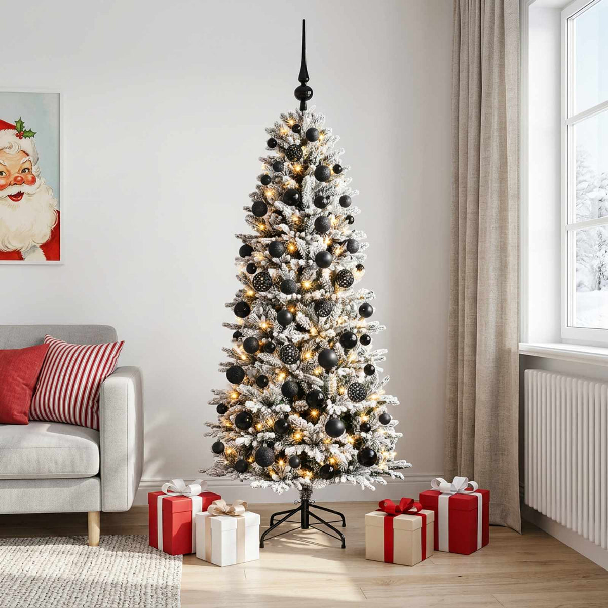 vidaXL Artificial Christmas Tree with Bauble 240 cm 300 LEDs