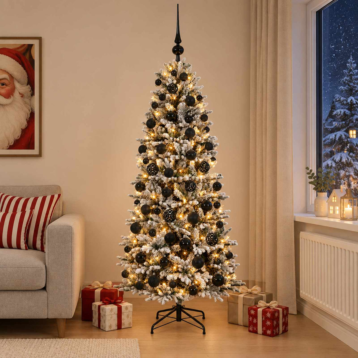 vidaXL Artificial Christmas Tree with Bauble 240 cm 300 LEDs