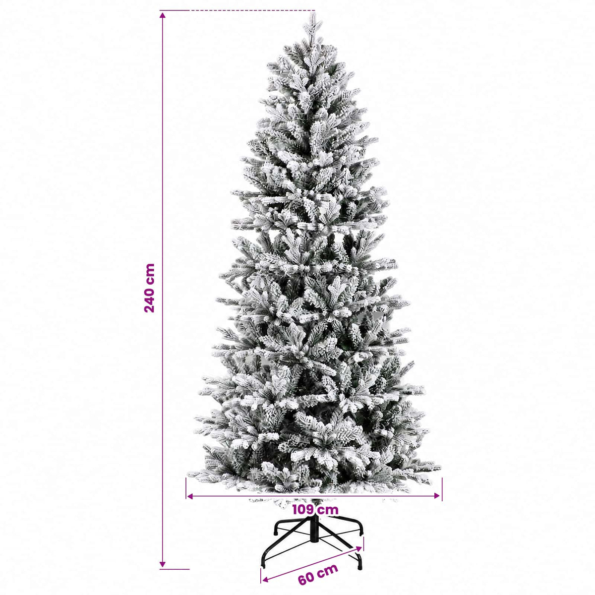 vidaXL Artificial Christmas Tree with Bauble 240 cm 300 LEDs
