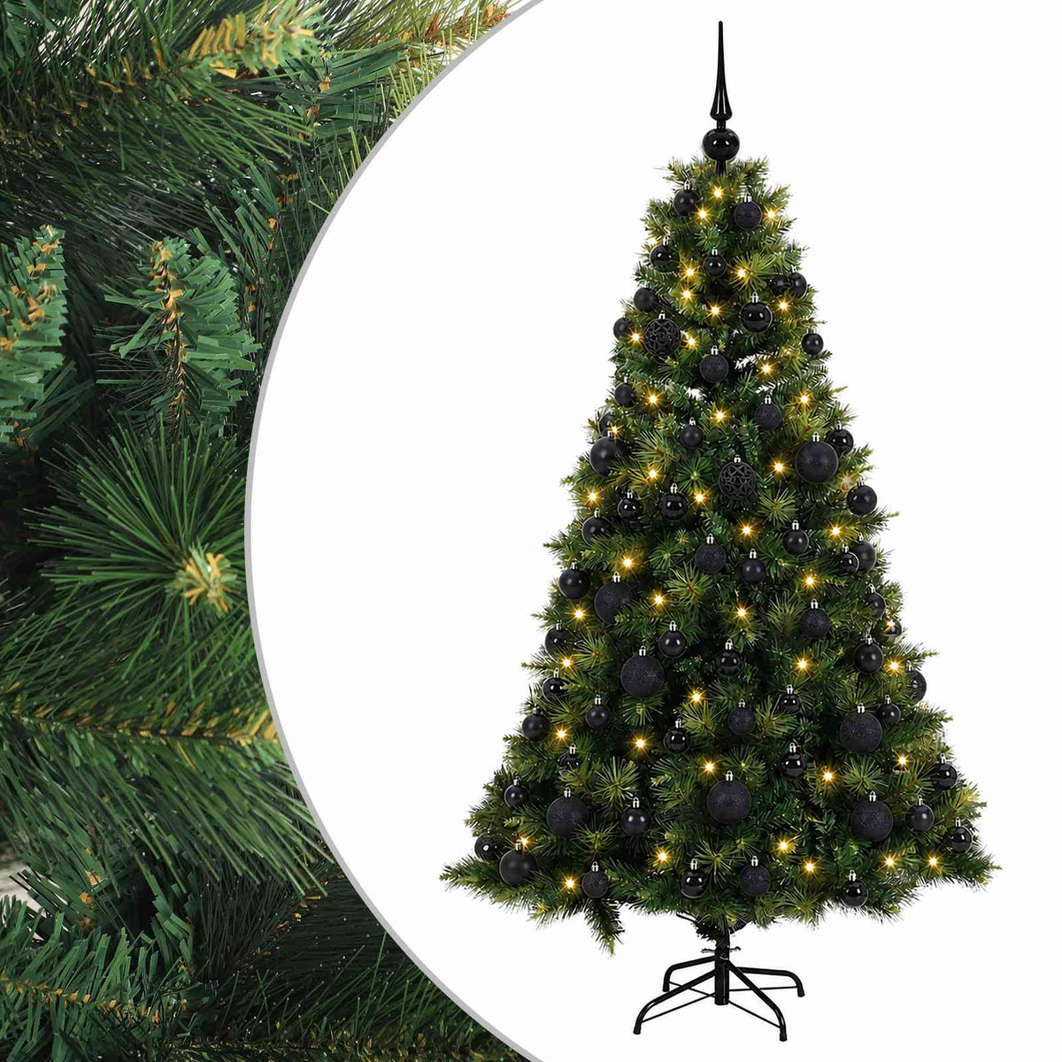 vidaXL Artificial Christmas Tree with Bauble 210 cm 300 LEDs