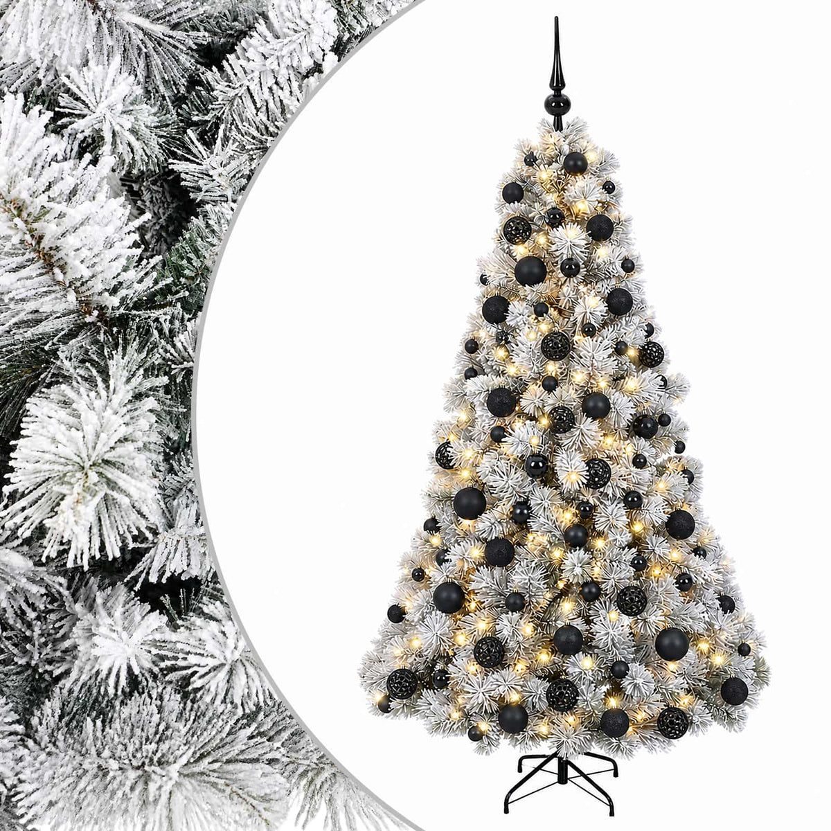 vidaXL Artificial Christmas Tree with Bauble 210 cm 300 LEDs