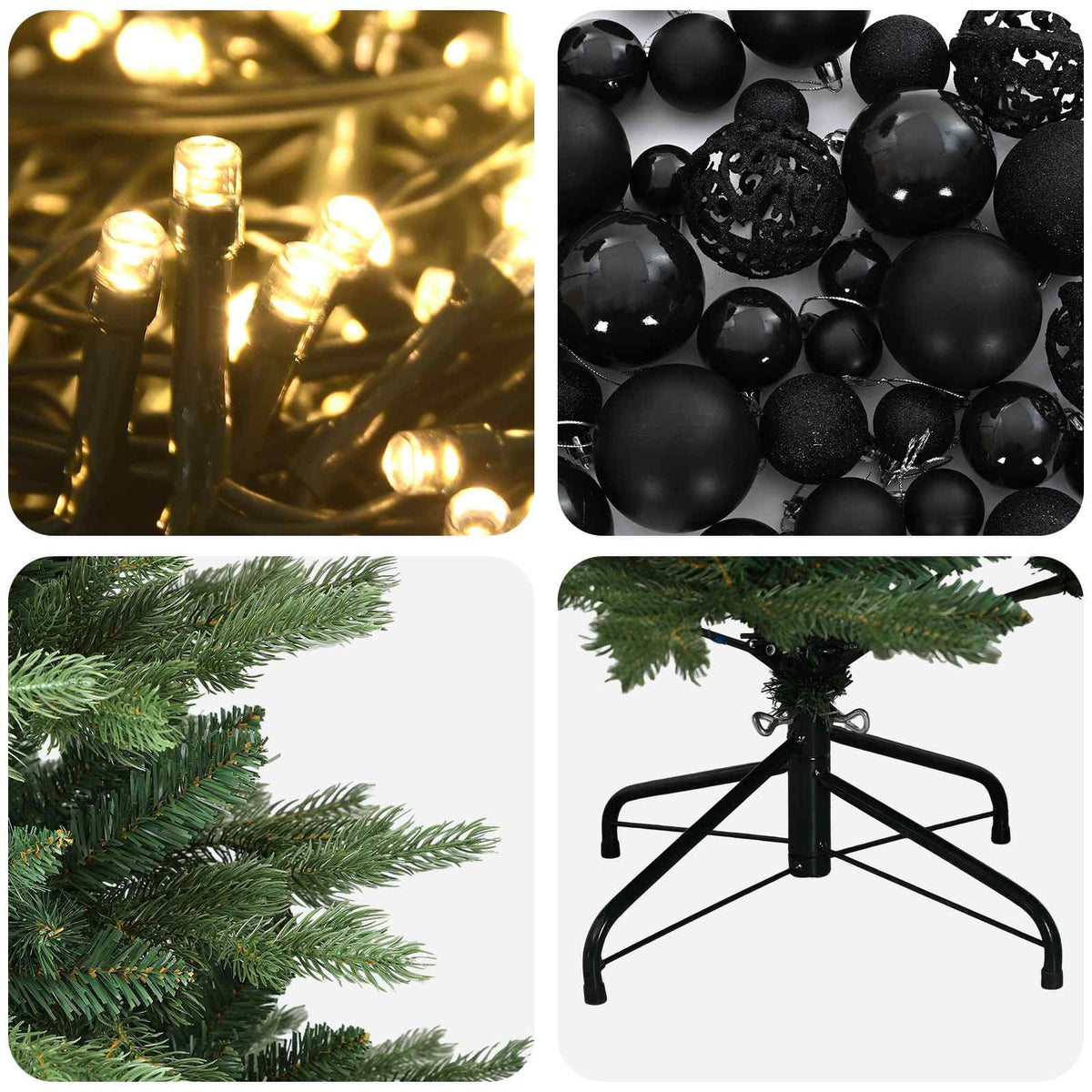 vidaXL Artificial Christmas Tree with Bauble 240 cm 300 LEDs