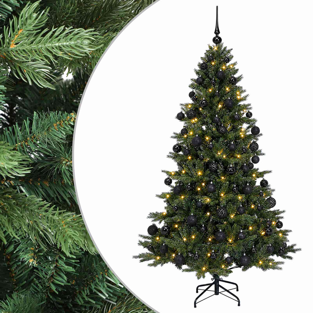 vidaXL Artificial Christmas Tree with Bauble 240 cm 300 LEDs