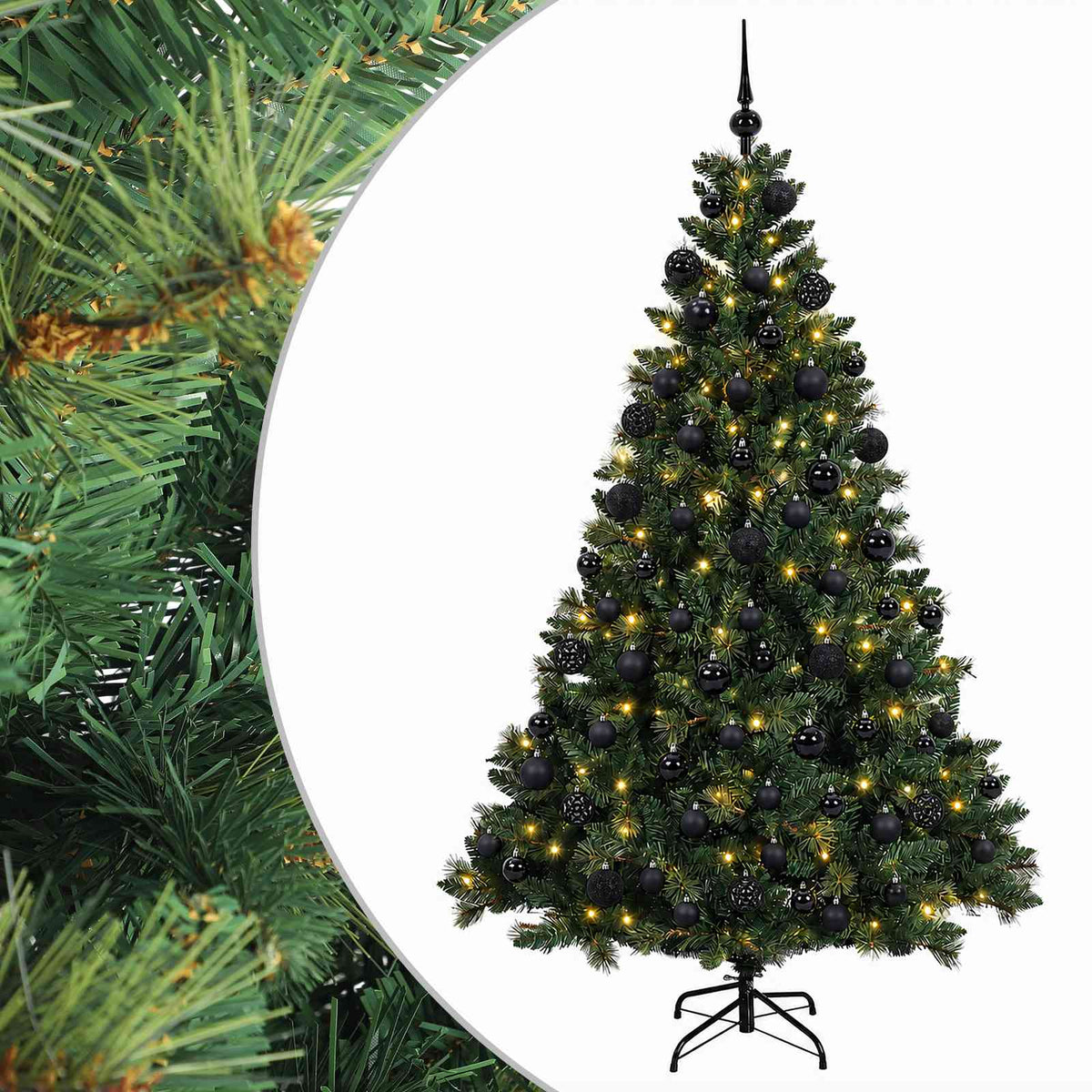 vidaXL Artificial Christmas Tree with Bauble 180 cm 300 LEDs
