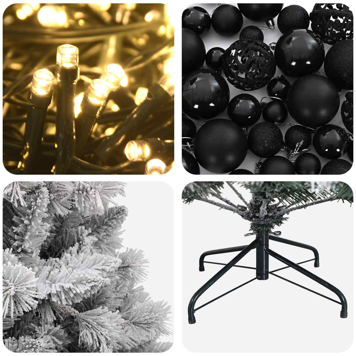vidaXL Artificial Christmas Tree with Bauble 180 cm 300 LEDs