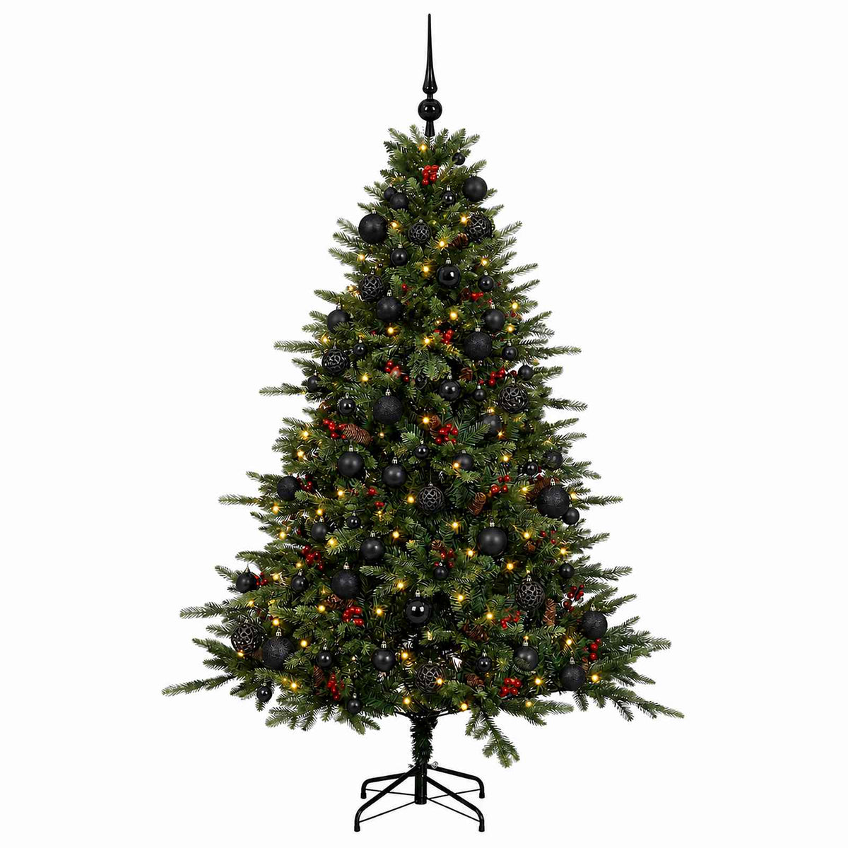 vidaXL Artificial Christmas Tree with Bauble 210 cm 300 LEDs
