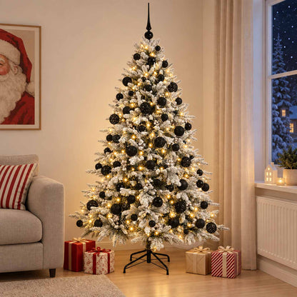 vidaXL Artificial Christmas Tree with Bauble 180 cm 300 LEDs