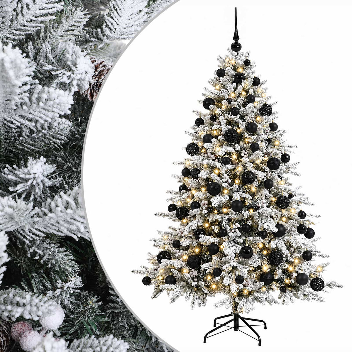 vidaXL Artificial Christmas Tree with Bauble 210 cm 300 LEDs