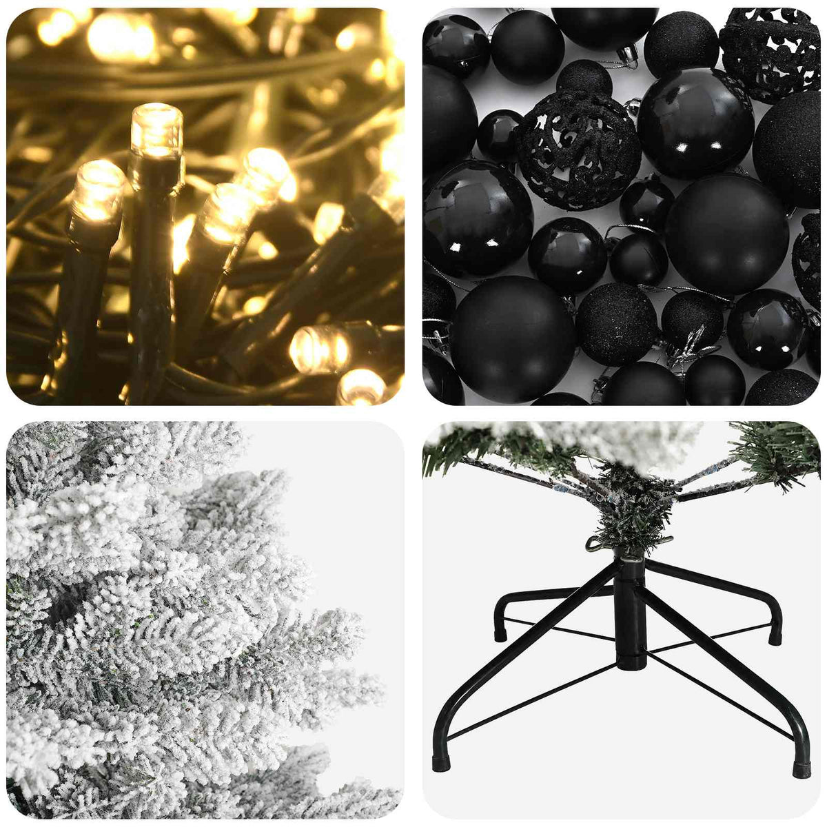 vidaXL Artificial Christmas Tree with Bauble 210 cm 300 LEDs