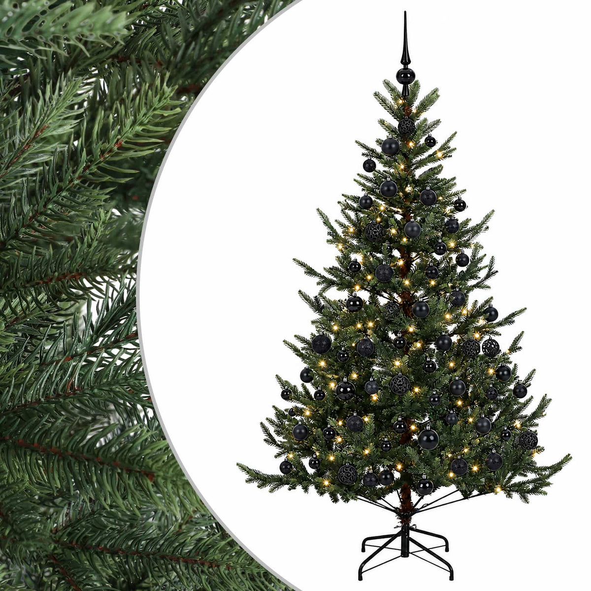 vidaXL Artificial Christmas Tree with Bauble 180 cm 300 LEDs