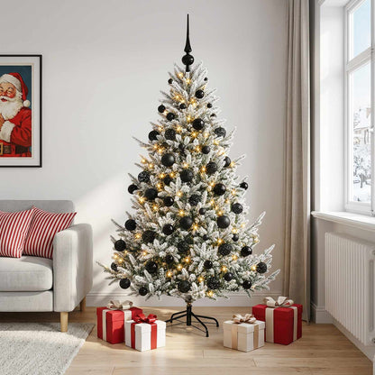 vidaXL Artificial Christmas Tree with Bauble 210 cm 300 LEDs