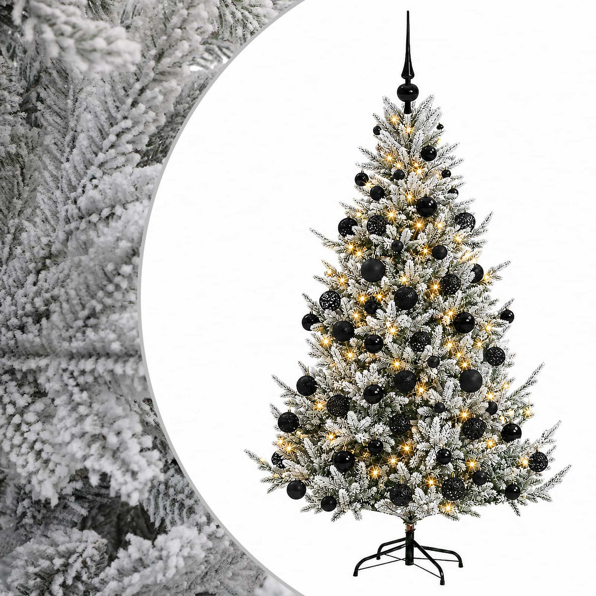 vidaXL Artificial Christmas Tree with Bauble 180 cm 300 LEDs