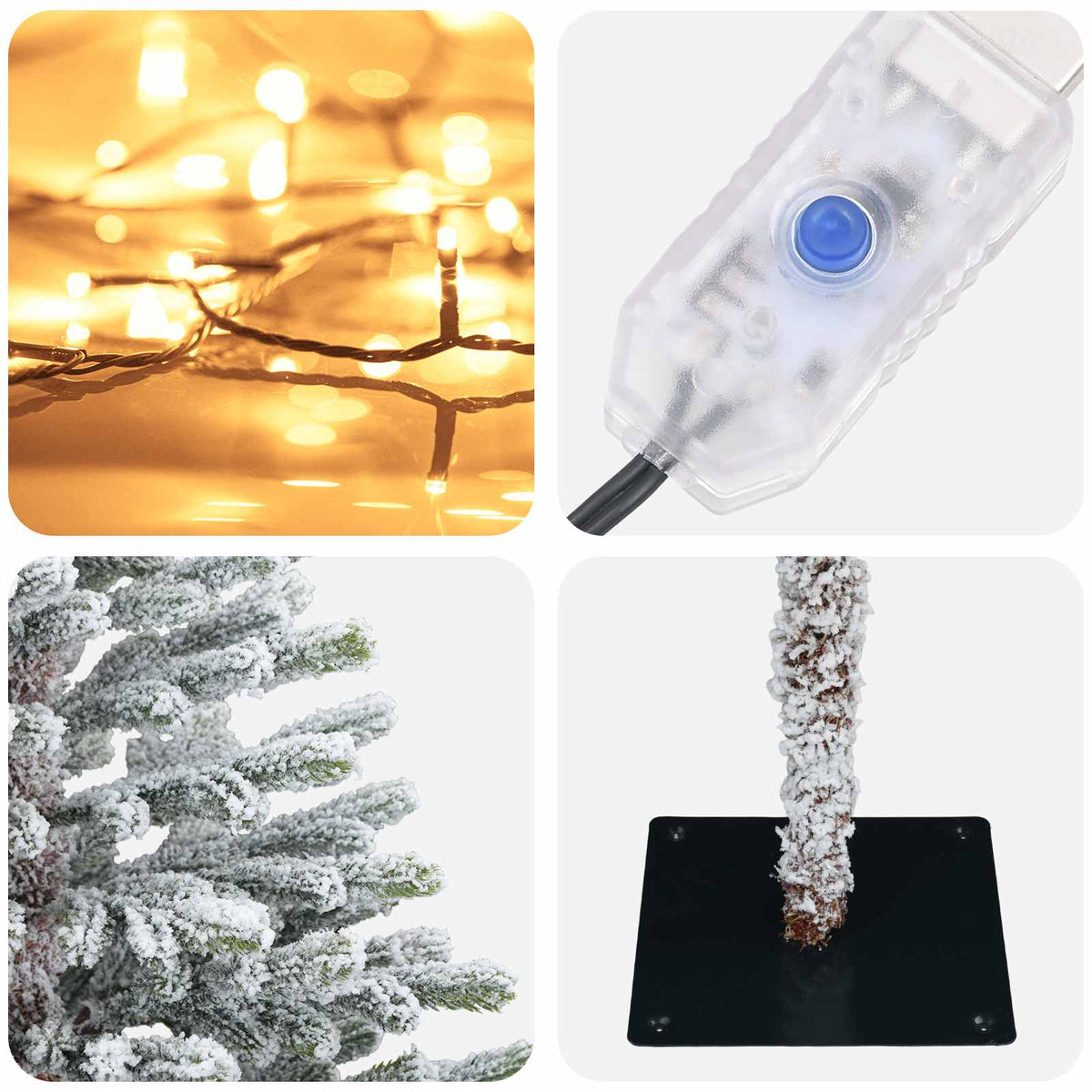 vidaXL Artificial Christmas Tree with Bauble 210 cm 300 LEDs