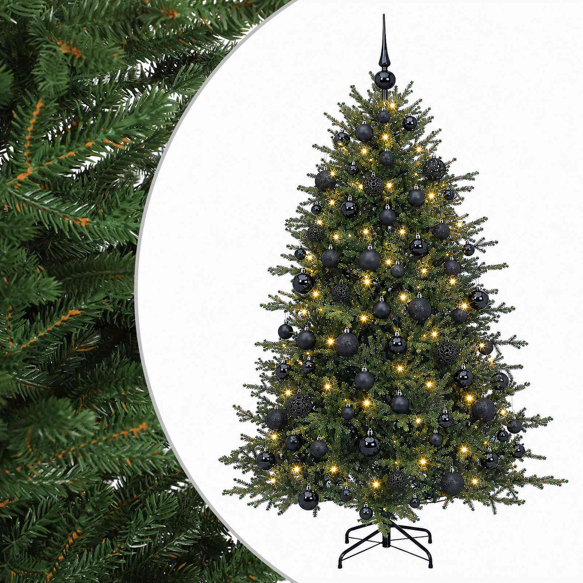 vidaXL Artificial Christmas Tree with Bauble 180 cm 300 LEDs