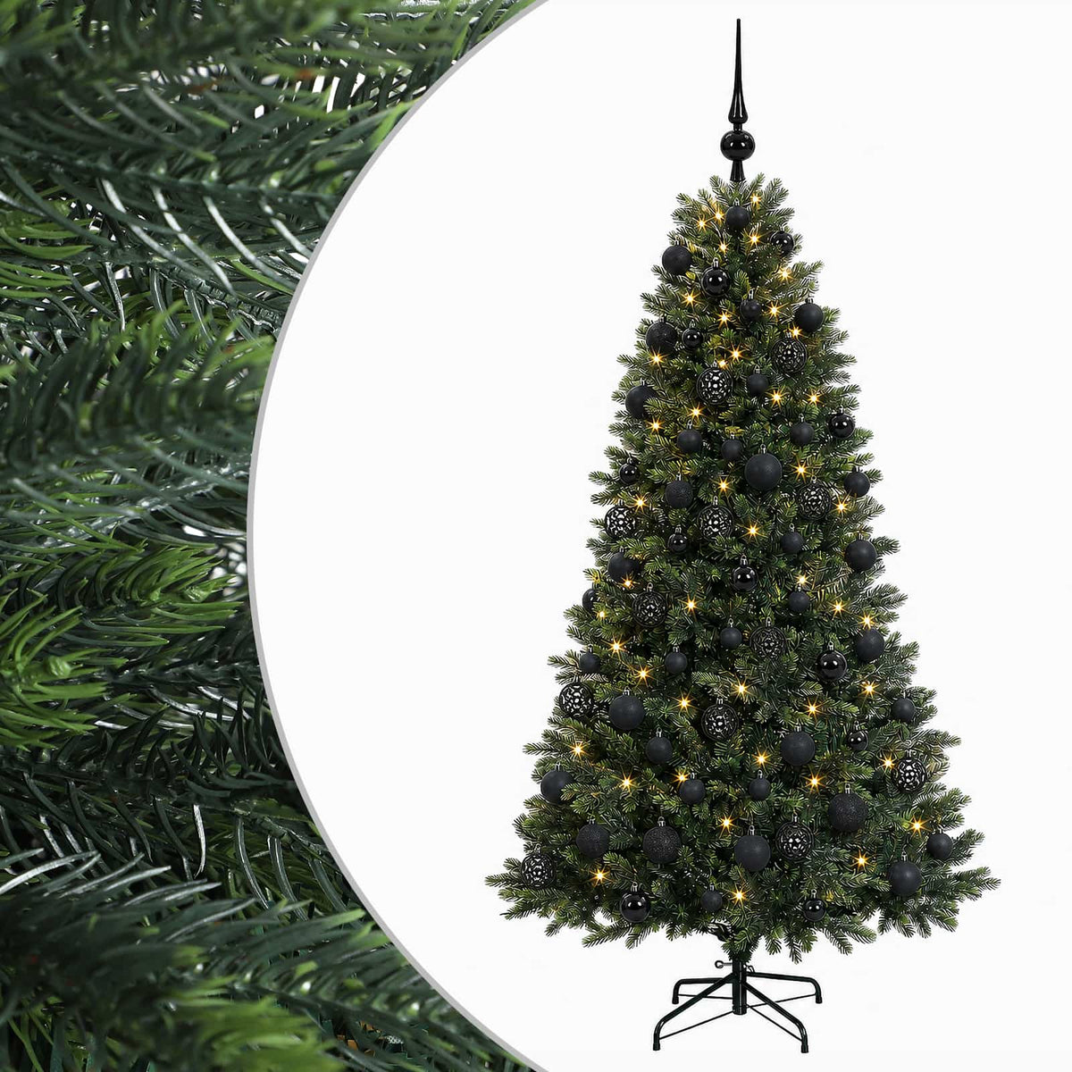 vidaXL Artificial Christmas Tree with Bauble 180 cm 300 LEDs