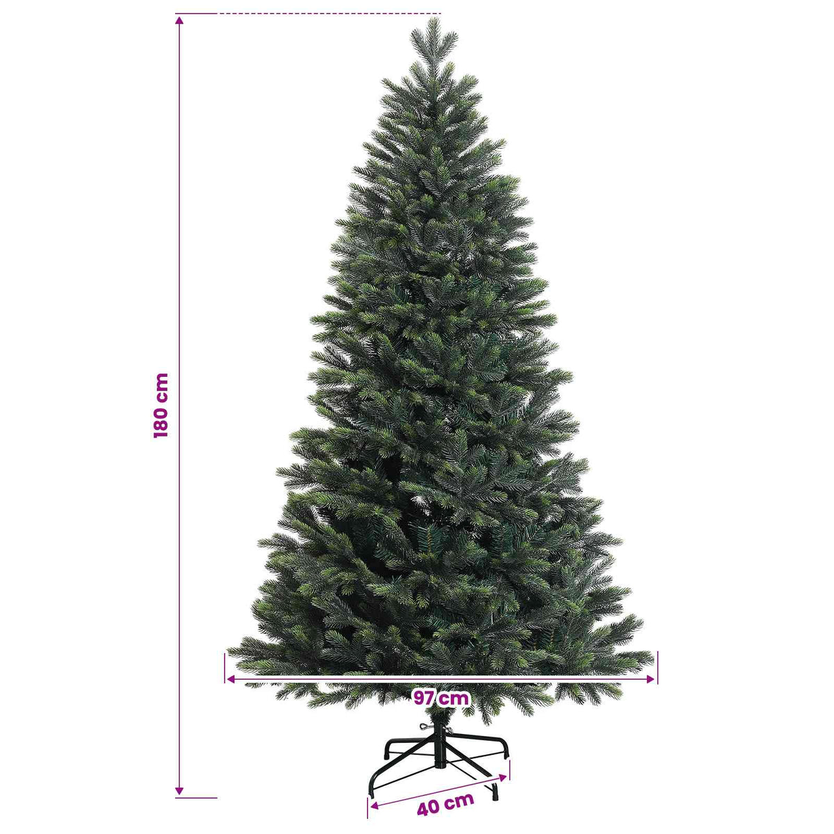 vidaXL Artificial Christmas Tree with Bauble 180 cm 300 LEDs