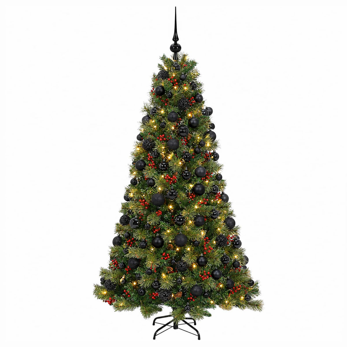 vidaXL Artificial Christmas Tree with Bauble 180 cm 300 LEDs
