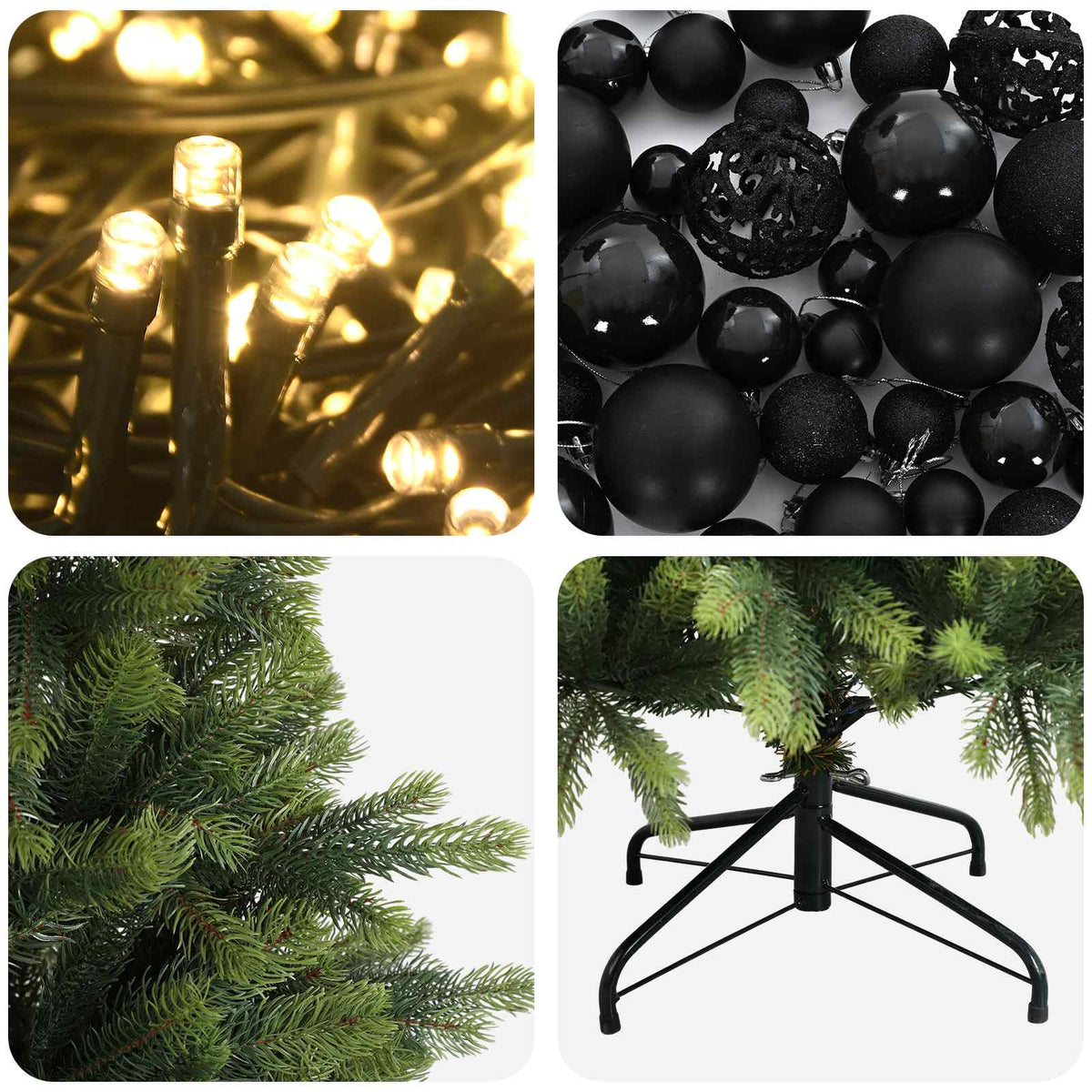 vidaXL Artificial Christmas Tree with Bauble 240 cm 300 LEDs
