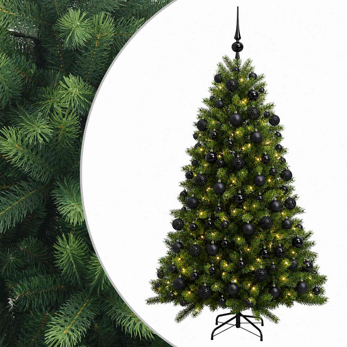vidaXL Artificial Christmas Tree with Bauble 180 cm 300 LEDs