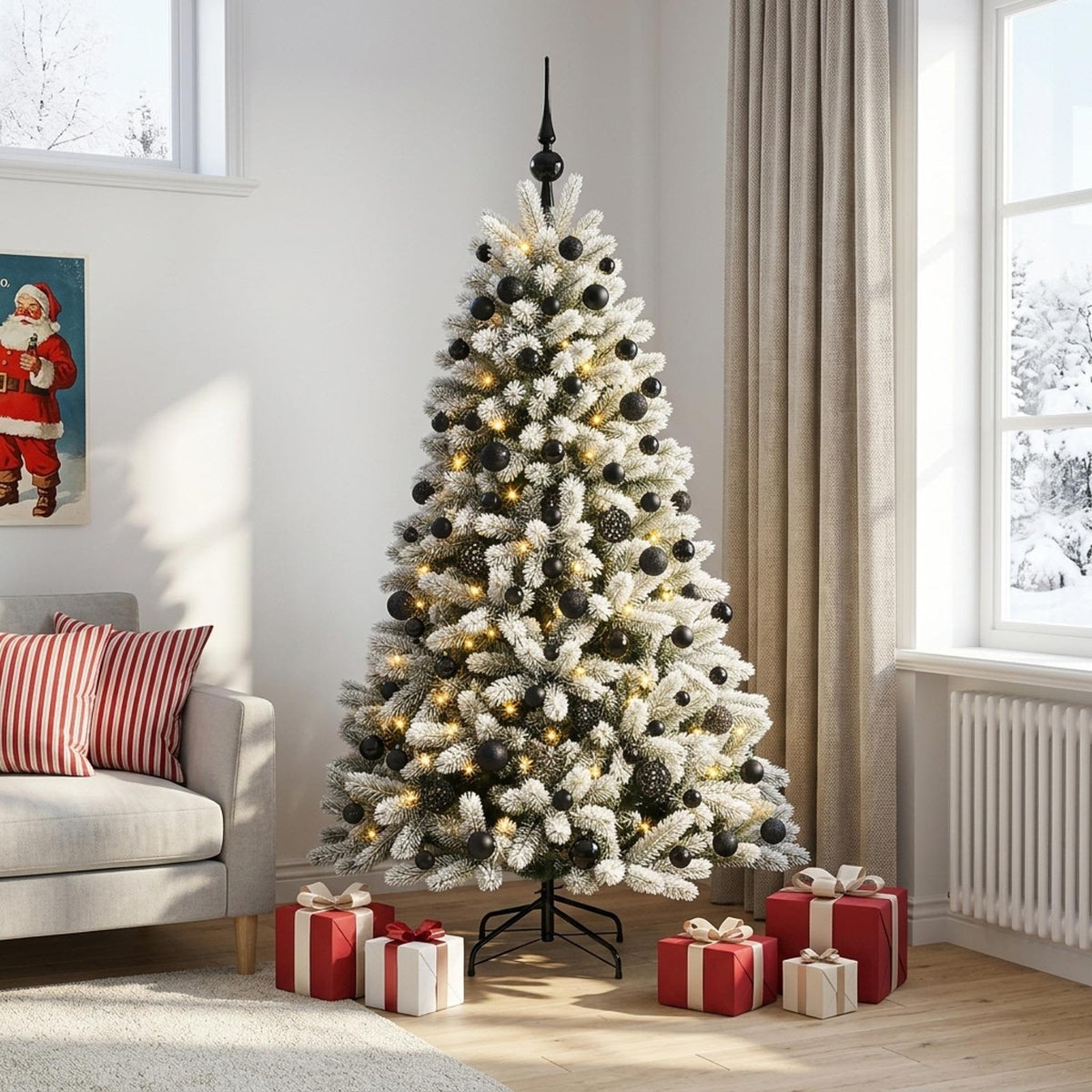 vidaXL Artificial Christmas Tree with Bauble 240 cm 300 LEDs