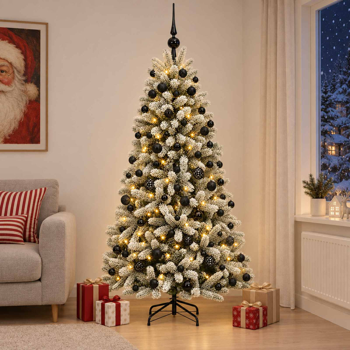 vidaXL Artificial Christmas Tree with Bauble 240 cm 300 LEDs