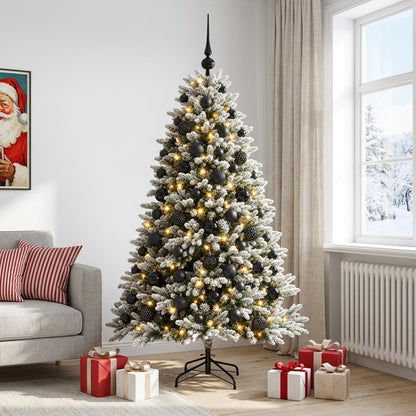 vidaXL Artificial Christmas Tree with Bauble 210 cm 300 LEDs