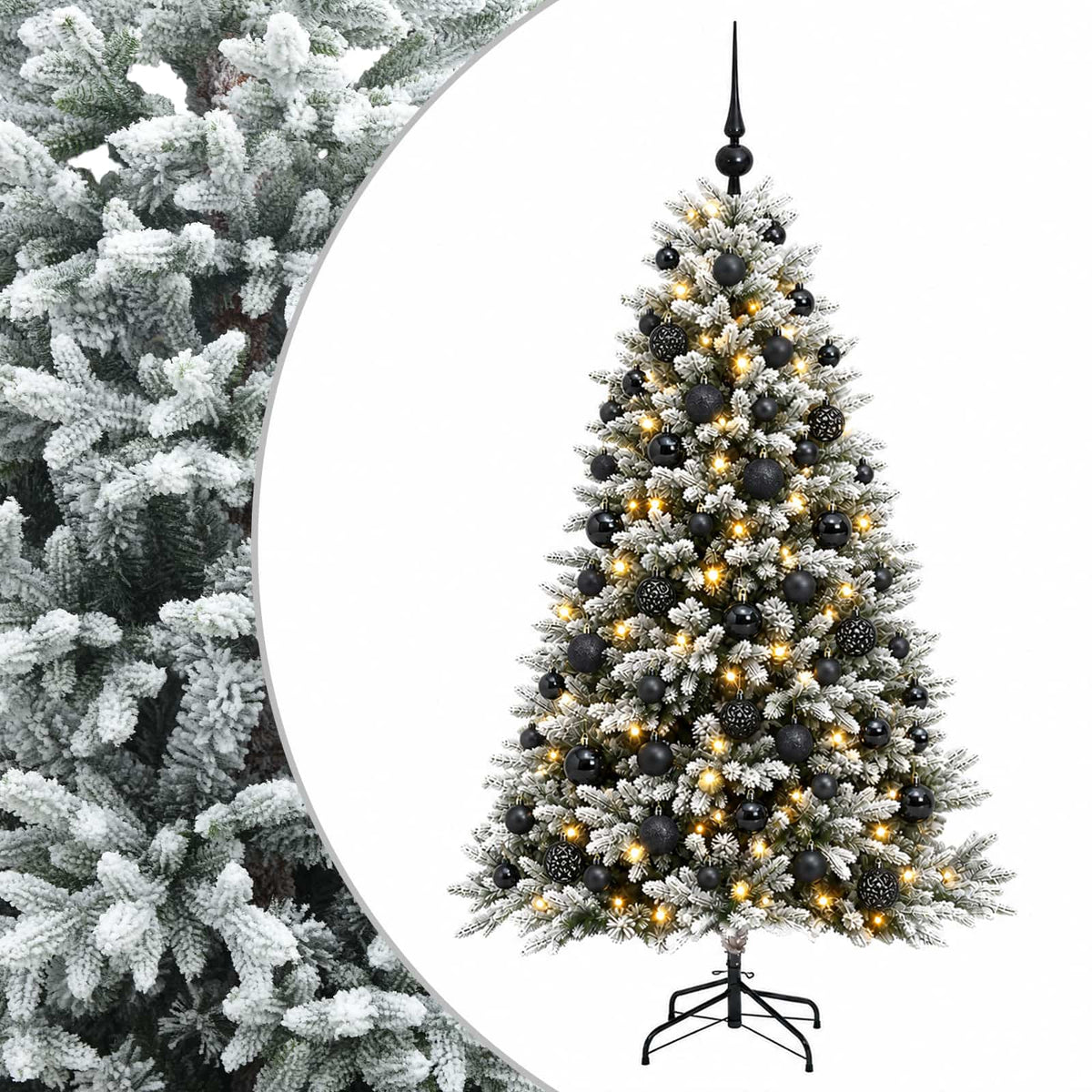 vidaXL Artificial Christmas Tree with Bauble 210 cm 300 LEDs