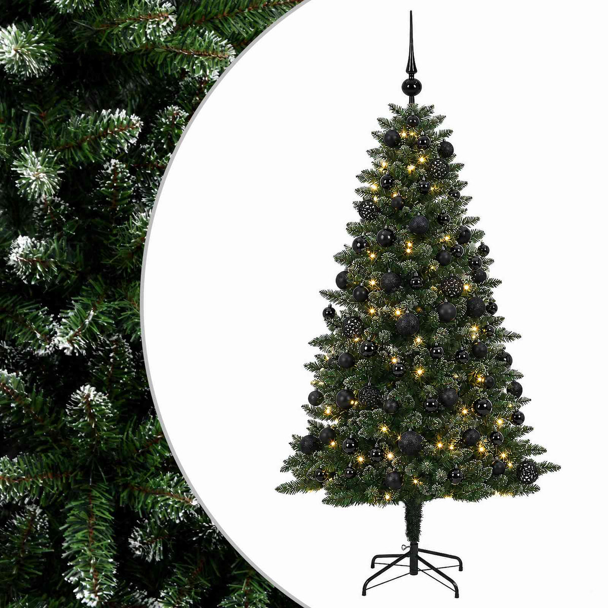 vidaXL Artificial Christmas Tree with Bauble 180 cm 300 LEDs
