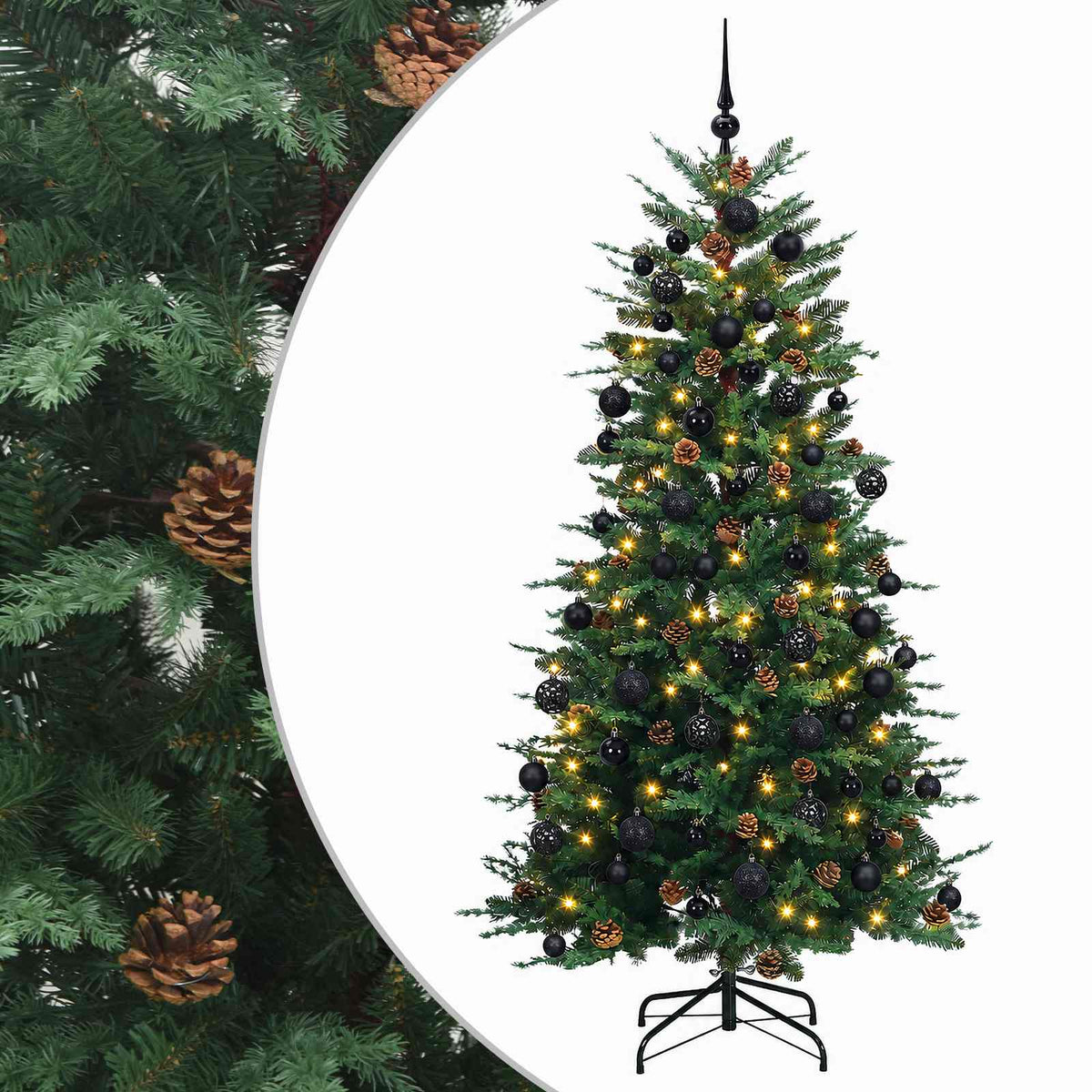 vidaXL Artificial Christmas Tree with Bauble 210 cm 300 LEDs