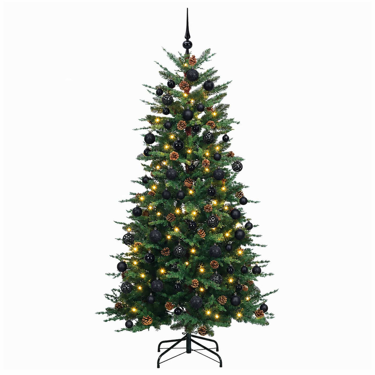 vidaXL Artificial Christmas Tree with Bauble 210 cm 300 LEDs